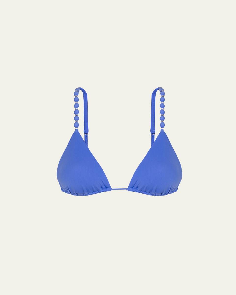 Solid Beads Triangle Paral Bikini Top